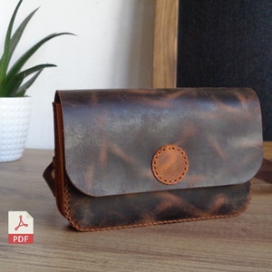 Modello PDF Marsupio in pelle / Modello borsa in pelle / Modello borsa da donna / Modello borsa alla moda / PDF borsa da cintura / Modello borsa da cintura con video