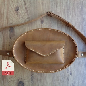 Leather Oval Waist Bag Pattern | Leather Waist Bag Template | Diy Leather Bag | Hip Bag Pattern | Woman Bag Pattern | Diy PDF Pattern Video