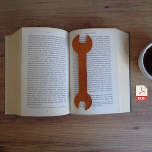 Leather Open End Wrench Looking Bookmark Pattern | Funny Bookmark | How to Bookmark | Digital PDF Template | Leather Template with Tutorial