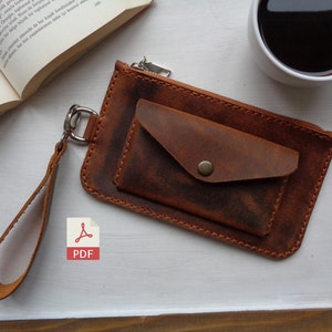 Leder Clutch Bag Muster | Clutch-Vorlage Pdf | Ledertasche Muster | Lange Leder Geldbörse Muster | Damentasche aus Leder | + Video Anleitung
