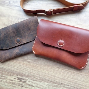 Petit sac à bandoulière en cuir Patron PDF | de Petit sac pour femme | Sac en cuir bricolage | Modèle de sac en cuir | Housse pour téléphone avec tutoriel vidéo