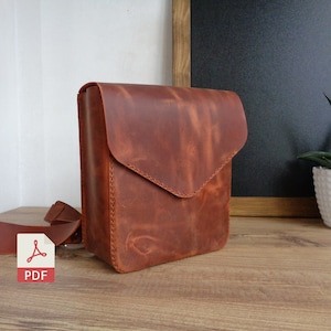Kleiner Lederrucksack PDF-Muster | Kleine Tasche PDF | Mini-Taschenvorlage | Diy handgemachte Ledertasche| Minimale Ledertasche | Video-Tutorial