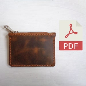 Patrón Pdf Monedero Cuero / Formato A4 + Formato Carta / Patrón Digital Diy