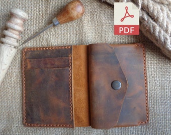 Leather Vertical Wallet PDF Pattern | A4 Format + Letter Format | Leather Digital Template | With Video Link