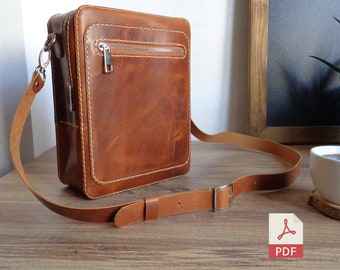 Leather Small Messenger Bag PDF Pattern | Zipper Messenger Bag | Woman Messenger Bag | Shoulder Bag | For Man Bag Pdf | With Video Tutorial