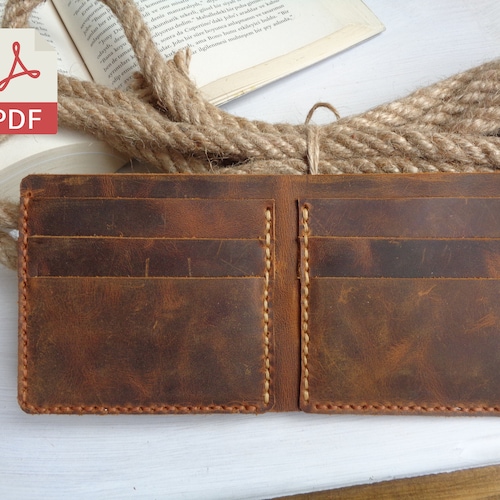 Pattern Bifold Wallets Template Leather Wallet PDF Files Etsy