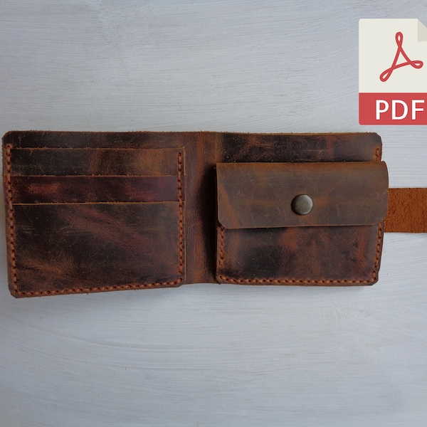 Leather Wallet PDF Pattern | A4 Format +Letter Format(US) | Leather Wallet Template with Video Link