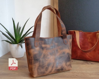 Leather Mini Tote Bag PDF Pattern | Handbag PDF Template | Woman Mini Bag | Tiny Tote Bag | Daily Bag PDF Pattern | Diy Bag & Tutorial Video
