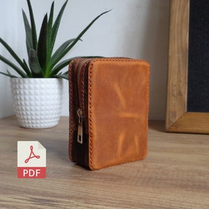 Bolsa de cinturón pequeña con cremallera de cuero / Mini bolsa de cinturón de cuero / Patrón de cuero pequeño / Plantilla de bolsa con cremallera / Patrón digital con video tutorial