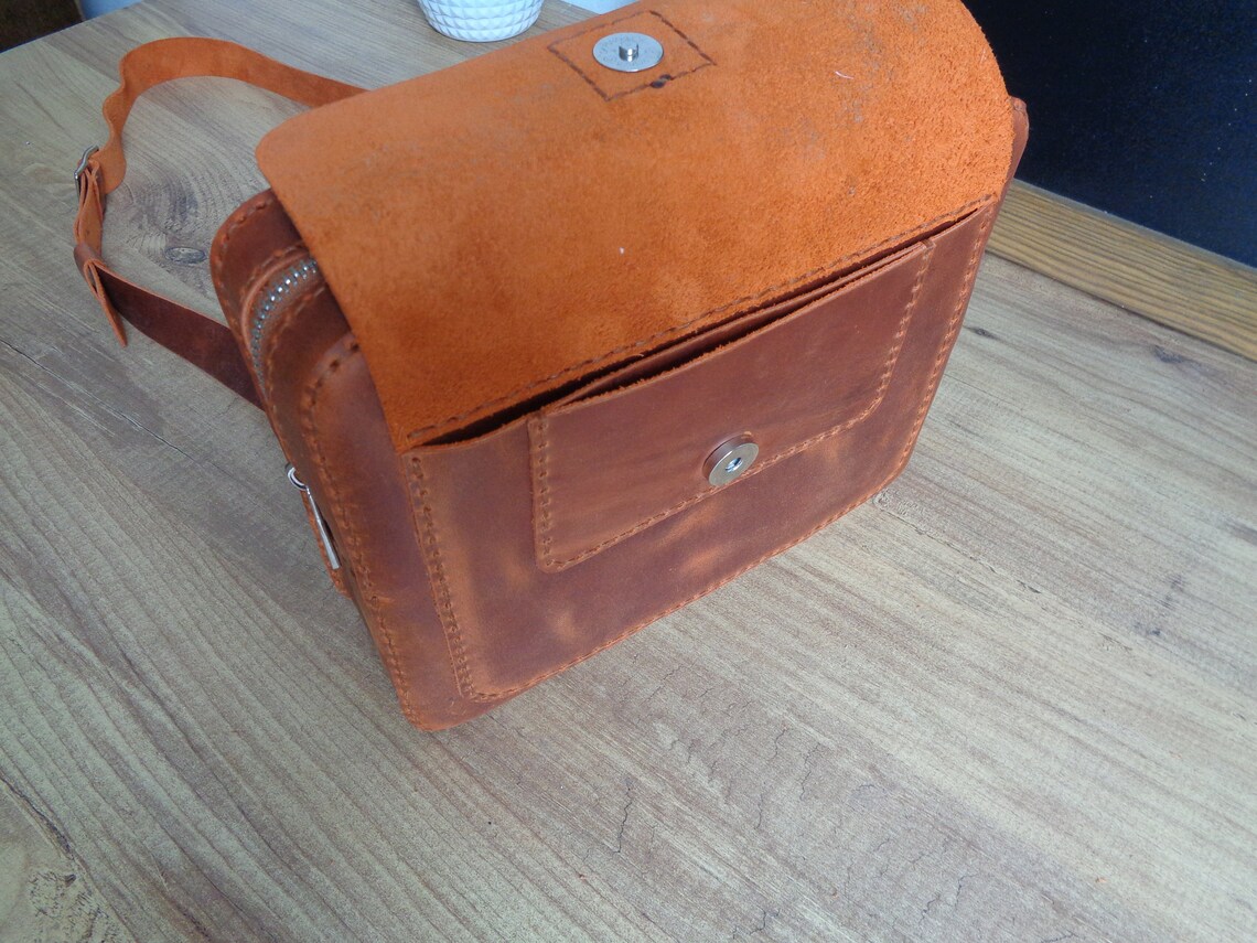 Leather Zipper Messenger Bag PDF Pattern Leather Bag Etsy