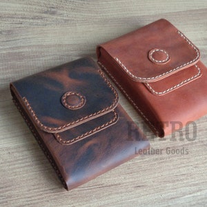 Estuche de cuero estilo retro para cinturón / Monedero de cuero para cinturón / Mini monedero / Estuche de cuero para llaveros para cinturón / Mini estuche para cinturón hecho a mano / Video tutorial
