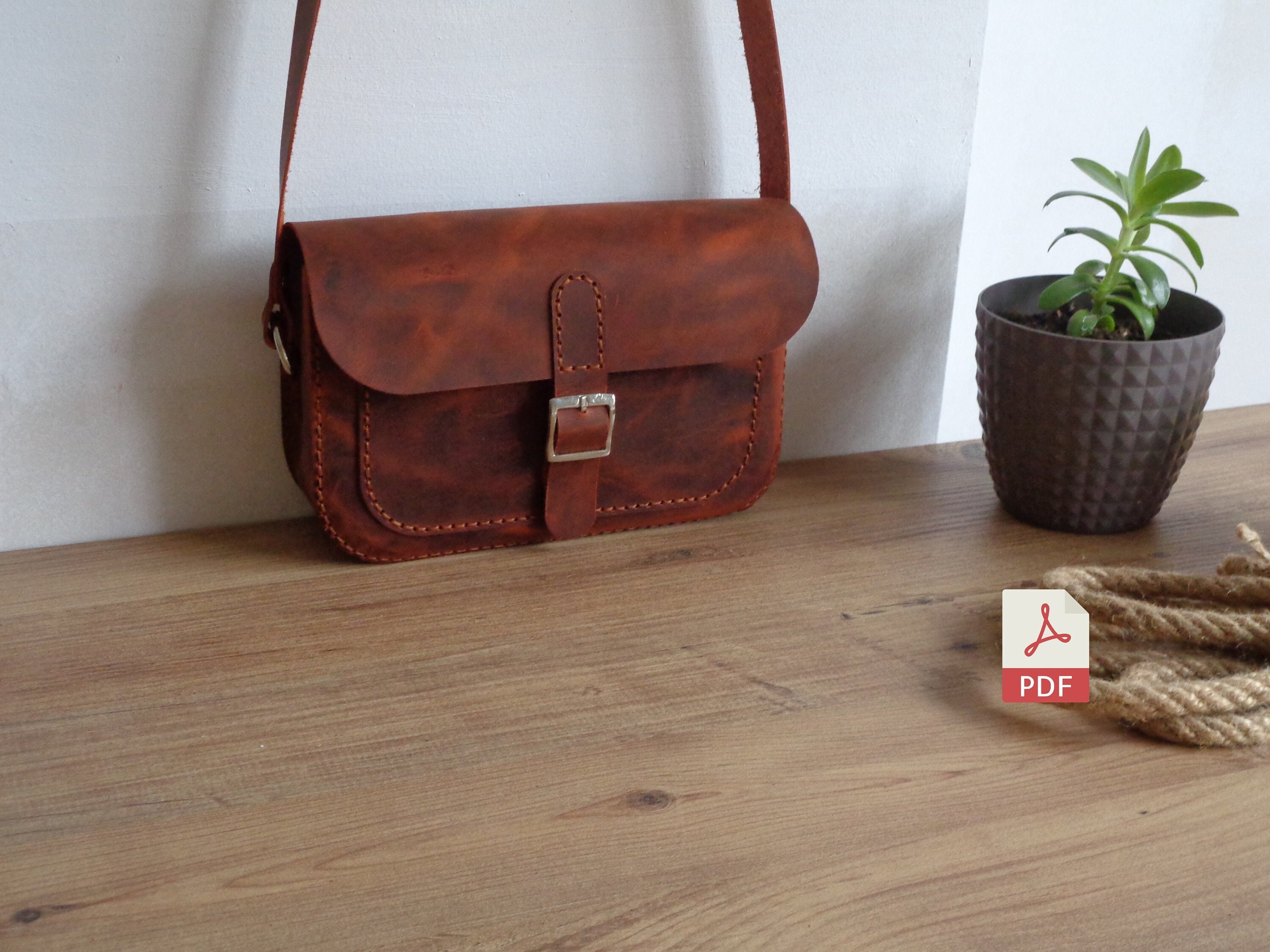 Leather Satchel Bag Pdf Pattern | Leather Bag Pattern | Satchel Bag Template | Woman Leather Pattern + Leather Template | Video Tutorial