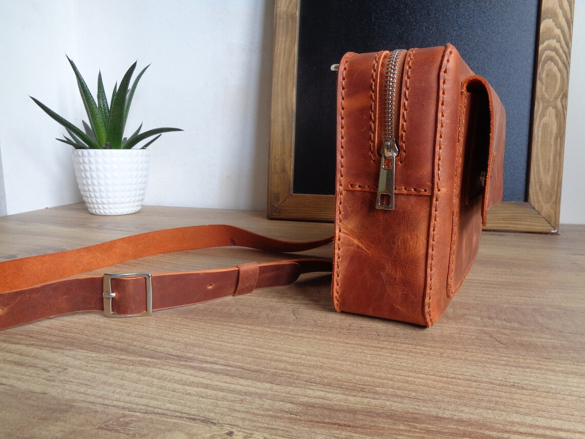 Leather Zipper Messenger Bag PDF Pattern Leather Bag Etsy