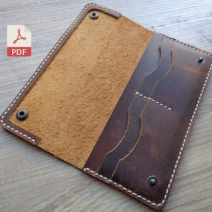 Carteira de couro de caminhoneiro PDF padrão | Carteira longa de couro com padrão PDF | Modelo de carteira de caminhoneiro | Carteira de caminhoneiro feita à mão | Com tutorial em vídeo