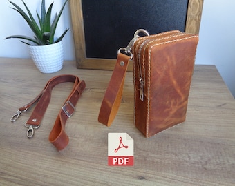 Leather 3-in-1 Bag PDF Pattern | Clutch, Crossbody, Belt Bag (Video Tutorial)