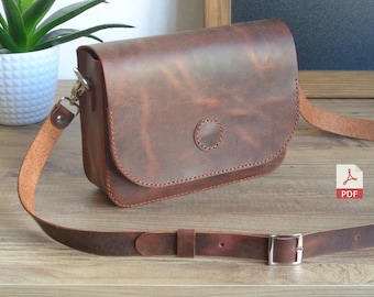 Leather Double Pocket Saddle Bag Pdf Pattern | Leather Pattern | DIY Bag Template | Woman Leather Pattern | Leather Bag Template with Video