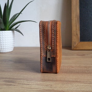 Leather Small Zipper Belt Pouch | Leather Mini Belt Bag | Tiny Leather