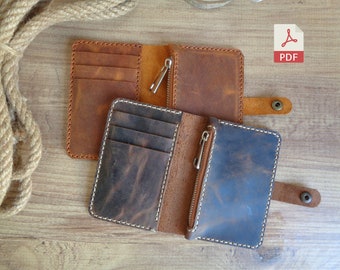 Leather Vertical Zipper Wallet PDF Pattern | Card Wallet Pattern | Handmade Leather Wallet | Zipper Card Wallet Template | Video Tutorial