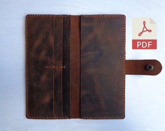 Leather Long Wallet PDF Pattern | Woman's Wallet Template (A4 + US Letter)