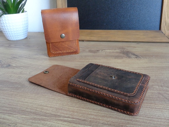 Leather Belt Pouch Simple Leather Pouch Pattern Leather Small Belt