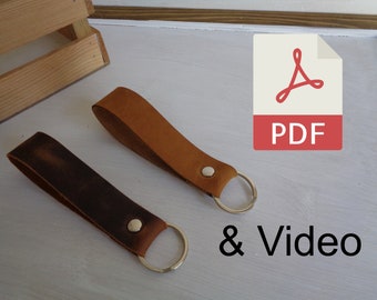 Leather Key Chain Pdf Pattern | Diy Leather Key Chain | A4 Format + Letter Format with Video Tutorial