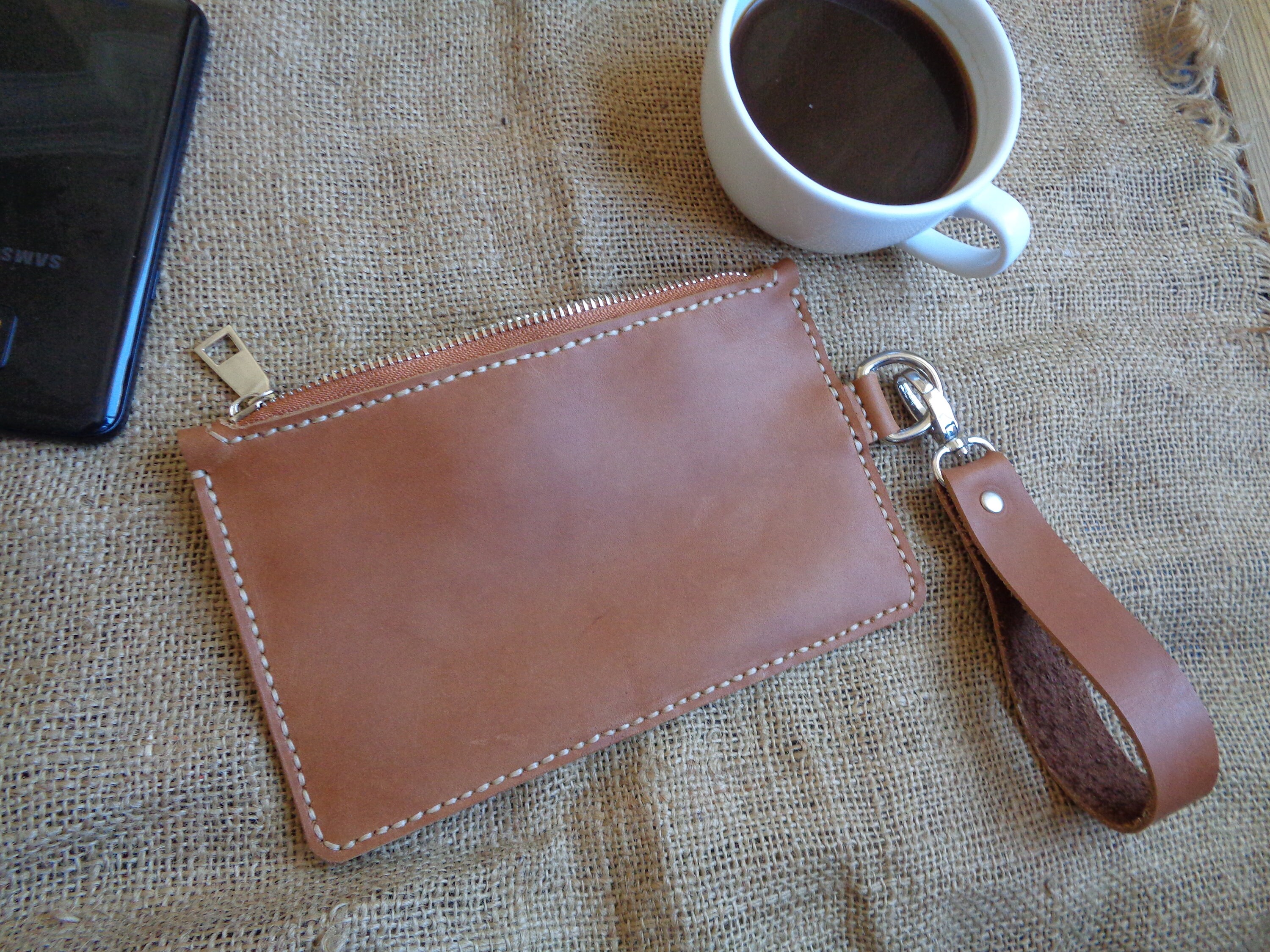 Leather Zipper Pouch Pattern Diy Leather Zipper Bag No Etsy