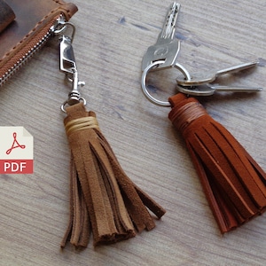 Patrón PDF de borla de cuero / Plantilla de llavero de cuero / Artículos pequeños de cuero diy / Patrón de accesorios de cuero / Patrón de cuero / Con video