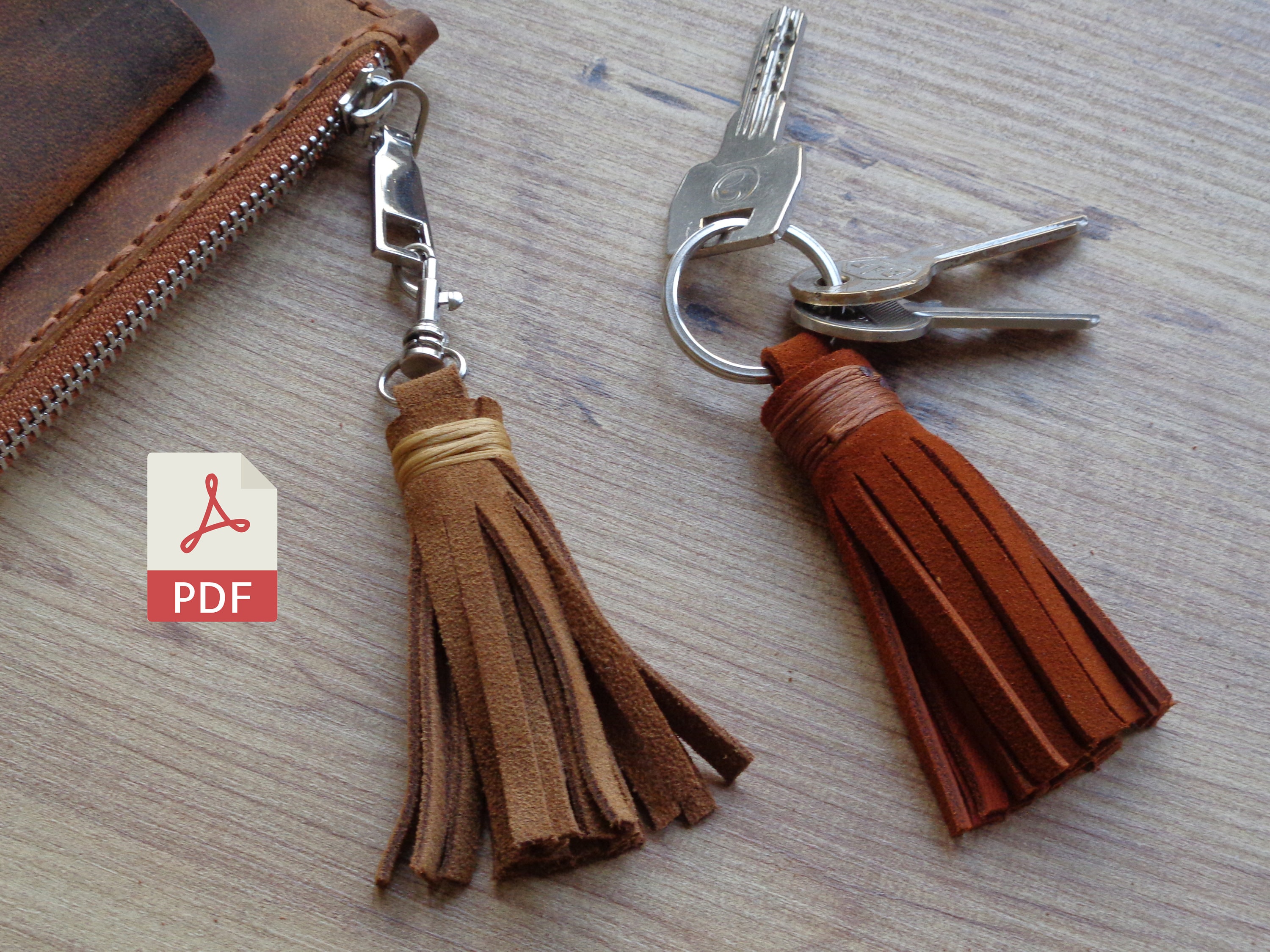 Leather Tassel PDF Pattern Leather Keychain Template Diy Etsy