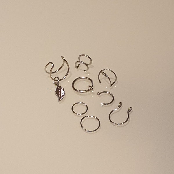 Set 8 Teile Fake Piercing Septum Ohr Manschette Ring  Body Schmuck