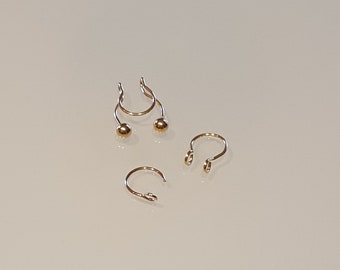 Set 3 Pieces Fake Piercing Septum Ear Cuff Ring Body Jewelry