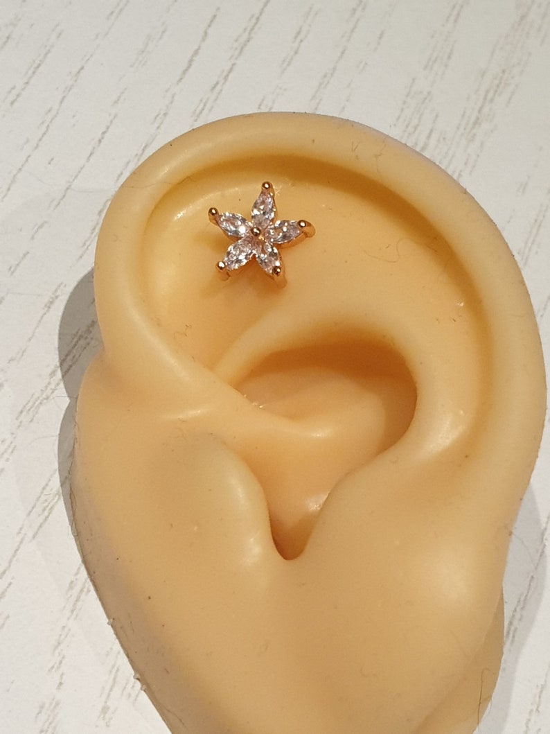 16G Cartilage Stud Helix Earring Piercing Crystal Tragus Conch