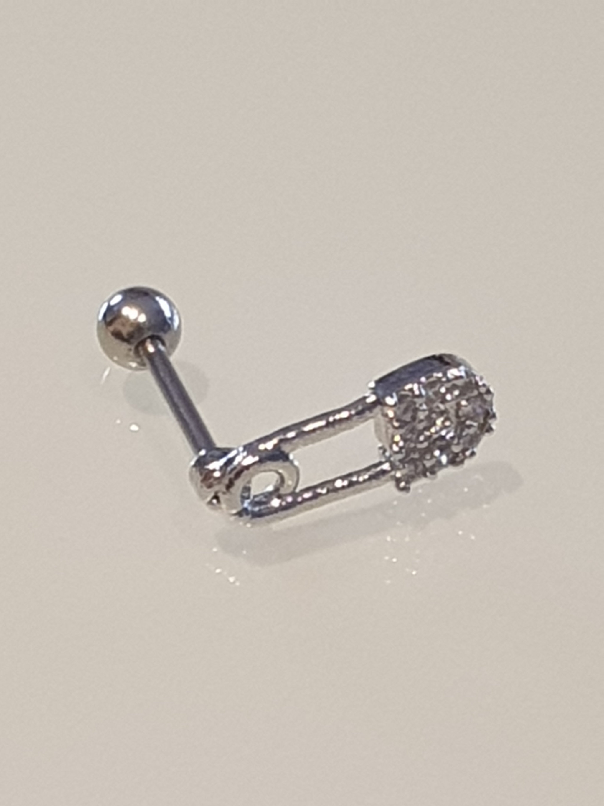 22G Piercing Safety Pin Cartilage / Helix Earring / Crystal / Etsy UK