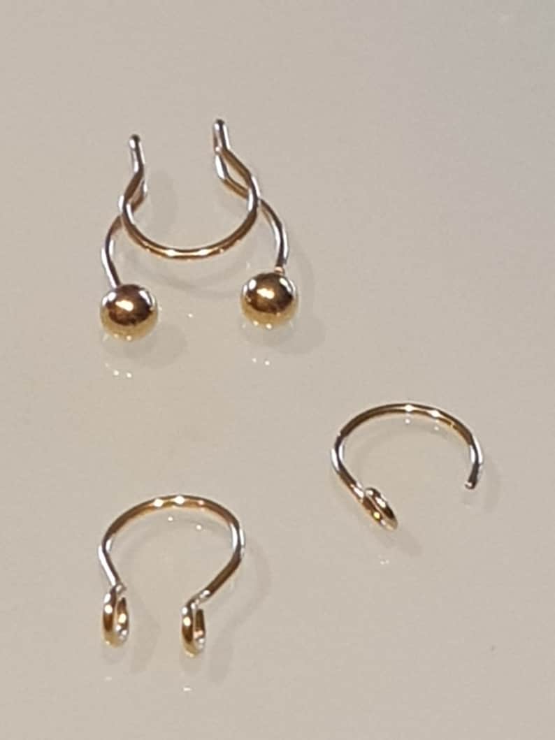 Set 3 Teile Fake Piercing Septum Ohr Manschette Ring Body Schmuck Bild 10