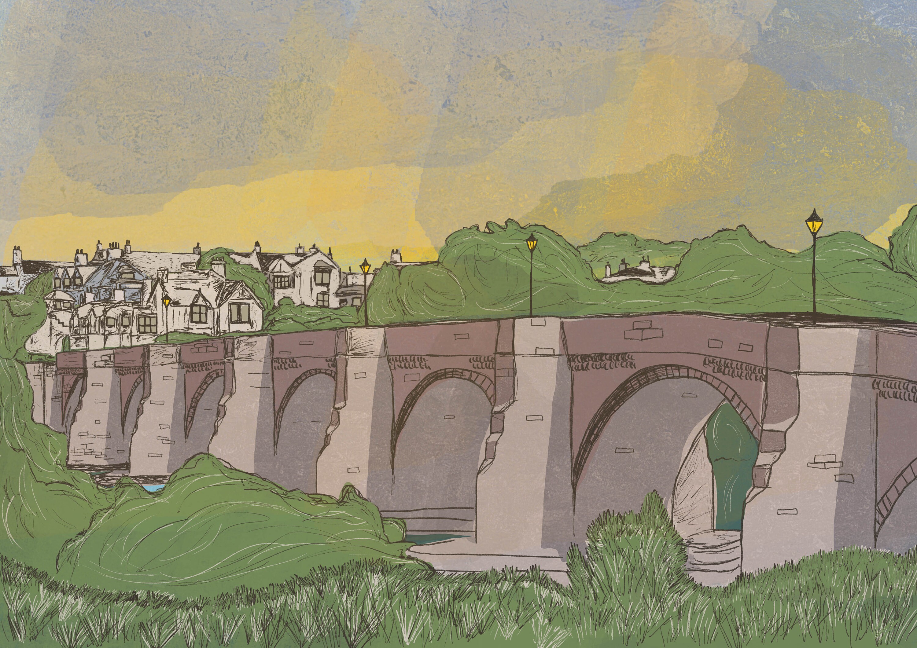 Corbridge Bridge Greetings Card Etsy