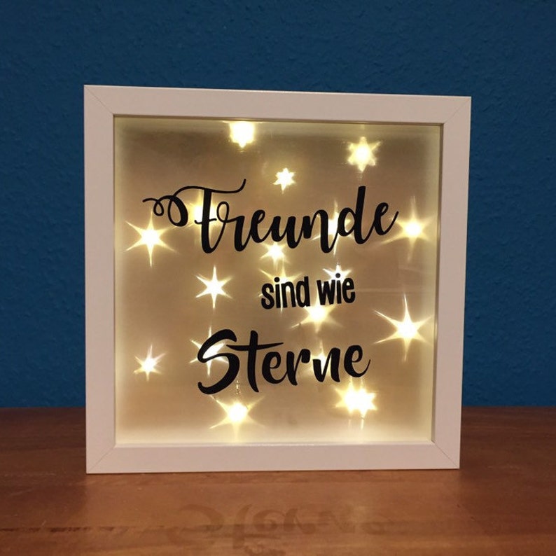 Freunde sind wie Sterne 23x23cm mit Sterneffekt Geschenk Etsy
