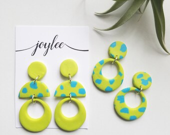 Lime & Teal Collection | polymer clay earrings