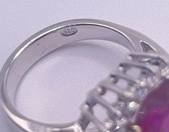 Rich Red Ruby Heart Silver Ring with Gold - image 5