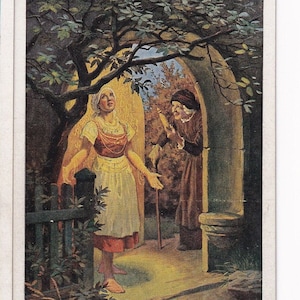 Zum Auswählen: Frau Holle, antike deutsche Postkarte (Serie 139) von Otto Kubel