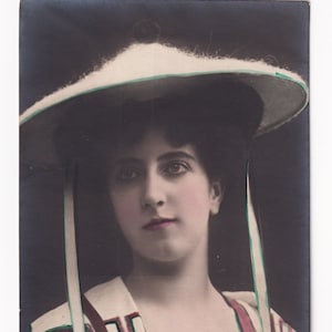 Mulher em estilo asiático, cartão postal alemão antigo, por volta de 1906