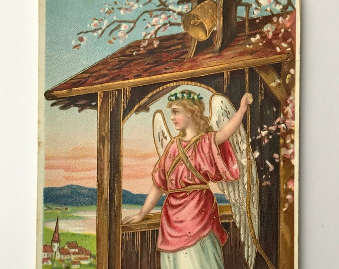 Bell Ringing Angel Angel Ringing the Bell, Antique German Postcard, Sent in 1910 - Etsy