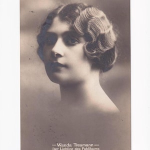 Wanda Treumann, aktorka, stara niemiecka pocztówka, wysłana w 1913 r.