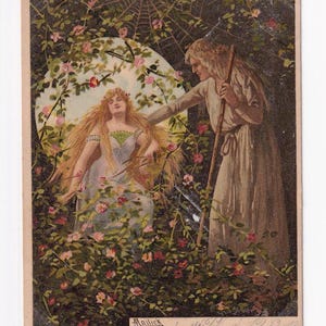 Alfred Mailick: Dornröschen und der Prinz, antike Postkarte, 1902 versendet