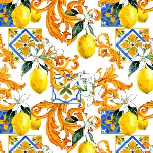 Citroenprint in 9 verschillende designs Bekledingsstof op maat gesneden, Digitaal bedrukte stof Voor stoffering Gordijnen Banken Huishoudtextiel Print no 5