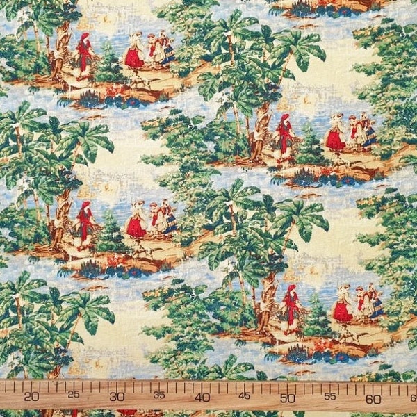 Tissu de toile de Jouy français antique par yard, tissu de ferme français pour la tapisserie d'ameublement de chaise Home Decor Drapery Pillow Furniture