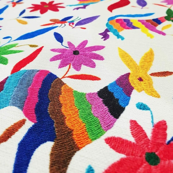 Tissu d'ameublement à motifs de steppes mexicaines par yard, tissu en polyester de style mexicain imprimé numérique