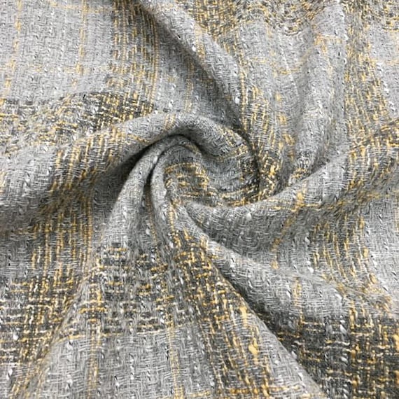Luxury woolen Boucle Fabric in gray color by the yard for winter clothes, Tweed Bouclé Fabric for Home Decor cushion throw blanket fabric