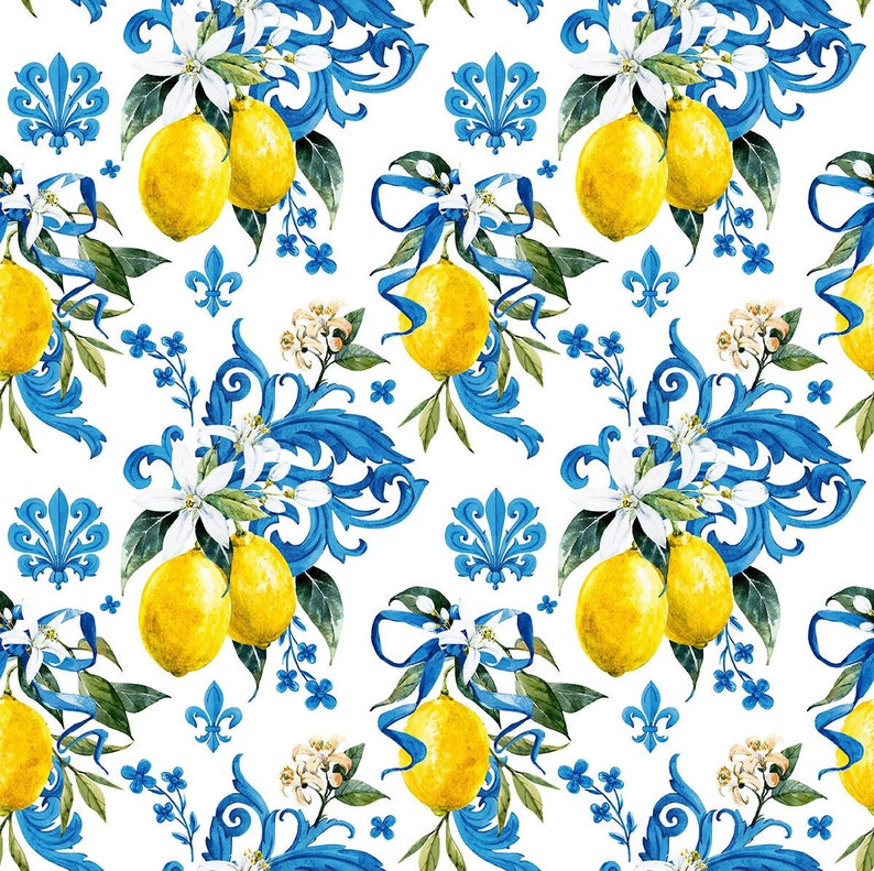 Citroenprint in 9 verschillende designs Bekledingsstof op maat gesneden, Digitaal bedrukte stof Voor stoffering Gordijnen Banken Huishoudtextiel Print no 2