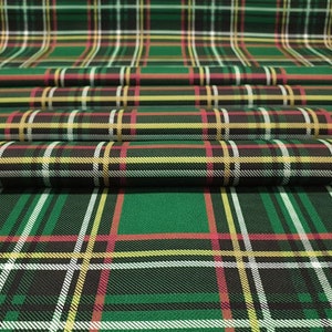 Buffalo Plaid Christmas Green Upholstery fabric by the yard for your diy projects, Digital printed Christmas fabric