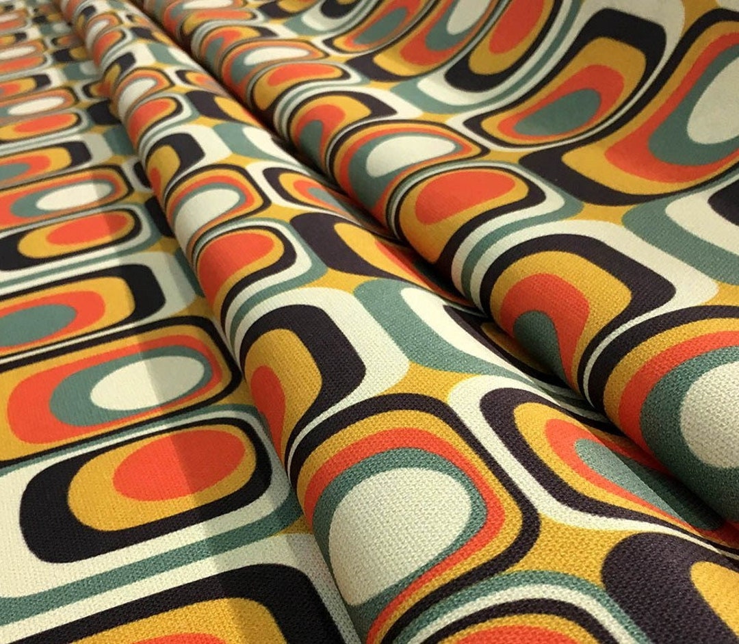 アンティーク雑貨 MAC Super Vintage Fabric 70s Retro Vintage Upholstery Fabric 60s 70s Mid Century Modern