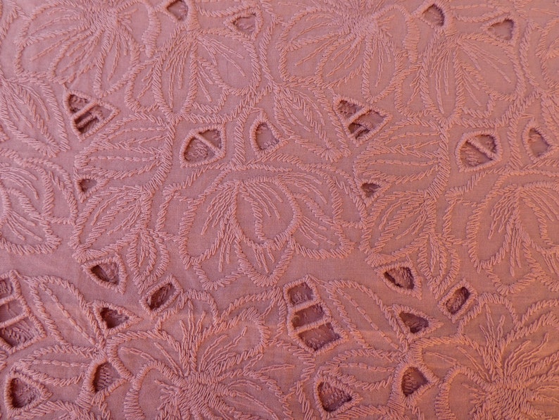 Dusty Pink Eyelet Cotton Floral Fabric by the 1/2 Yard Lace Etsy